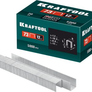 KRAFTOOL скобы тип 73, 12 мм, калибр 20GA. 5000 шт (31773-12) — изображение 1