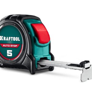 KRAFTOOL AutoStop 5м х 25мм, профессиональная рулетка с автостопом (3412-5-25) — изображение 1