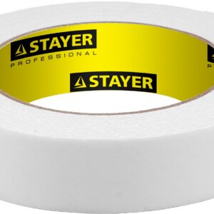 STAYER 25 мм, 5 м, белая, на вспененной основе, двухсторонняя клейкая лента, Professional (12231-25-05)