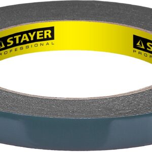 STAYER 12 мм, 5 м, черная, на вспененной основе, двухсторонняя клейкая лента, Professional (12233-12-05) — изображение 1