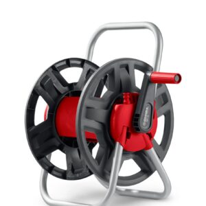 GRINDA HRM-45, для шлангов 45м x 1/2″ и 15м х 3/4″, стальные опоры, пластиковый барабан, катушка для шлангов (8-428405) — изображение 1