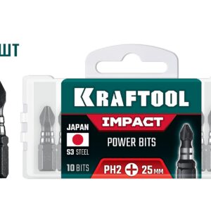 KRAFTOOL Impact PH 2, 25 мм, 10 шт, ударные биты (26191-2-25-S10) — изображение 1