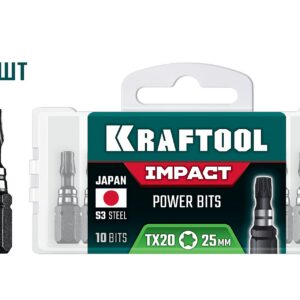 KRAFTOOL Impact TX 20, 25 мм, 10 шт, ударные биты (26195-20-25-S10) — изображение 1