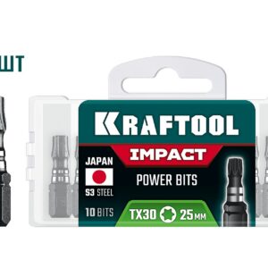 KRAFTOOL Impact TX 30, 25 мм, 10 шт, ударные биты (26195-30-25-S10) — изображение 1