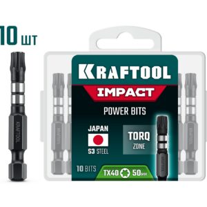 KRAFTOOL Impact TX 40, 50 мм, 10 шт, ударные биты (26195-40-50-S10) — изображение 1