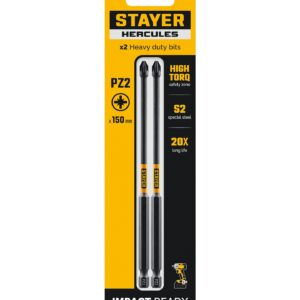 STAYER HERCULES, PZ2, 150 мм, 2 шт, торсионные биты (26233-2-150-2) — изображение 1