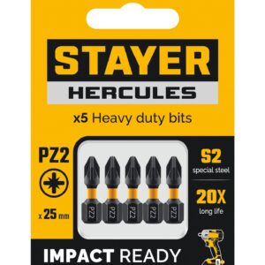 STAYER HERCULES, PZ2, 25 мм, 5 шт, торсионные биты (26233-2-25-5) — изображение 1
