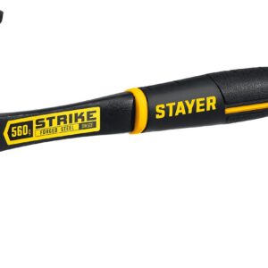 STAYER Strike, 560 г, цельнометаллический столярный молоток-гвоздодёр, Professional (2025-560)