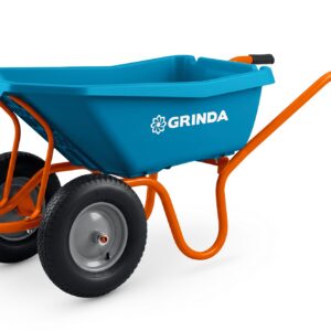 GRINDA GP-22, ударопрочный пластиковый кузов, 110 л, 220 кг, двухколесная, пневматические колеса, тачка садовая PROLine (422406) — изображение 1