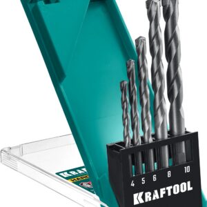 KRAFTOOL Hard, 5 шт: 4-5-6-8-10 мм, набор сверл по по твёрдым материалам (29177-H5) — изображение 1