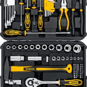 STAYER UNIVERSAL 83, 83 предм., (1/2″+ 1/4″), универсальный набор инструмента, Professional (27710-H83) — изображение 1