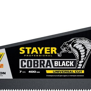 STAYER Cobra Black, 400 мм, универсальная ножовка, Professional (2-15081-40)