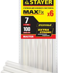 STAYER Cristal, 7 х 100 мм, 6 шт, прозрачные, универсальные клеевые стержни Professional (2-06817-T-S06)