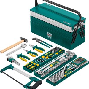 KRAFTOOL GRAND-131, 131 предм., (1/2″+1/4″), универсальный набор инструмента (27978-H131)