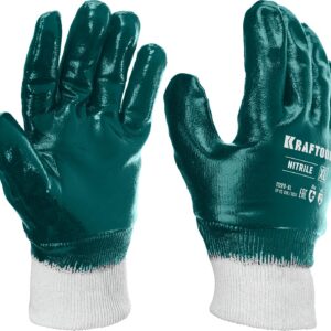 KRAFTOOL HYKRAFT Heavy Duty - особопрочные, XL (10), с манжетой, нитриловое покрытие, высокая защита от нефтепродуктов, перчатки (11289-XL) — изображение 1