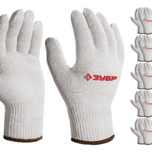 ЗУБР ОПТИМА, L-XL, х/б перчатки без покрытия, 10 класс, 10 пар (11446-XL10) — изображение 1