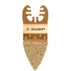 ЗУБР CARBIDE ВК8 Р40, 35x40 мм дельтовидное полотно с твердосплавной крошкой: краска, клей, ламинат, стекло/угле пластик, QUICK Uni-Lock (15556)