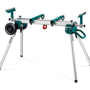 KRAFTOOL MSA-1200 U, (1120-2650)х765х970 мм, алюминиевый мобильный стол для торцовочных пил с ручкой и колесами (38782-2) — изображение 1