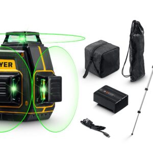 STAYER SL-3D #3, 50м, точн. +/-0,5 мм/м, зеленый лазерный нивелир, штатив (34963-3) — изображение 1