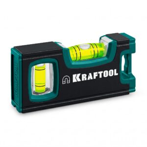 KRAFTOOL KOMPAKT-100, 100 мм, усиленный профиль, глазок из ударопрочного акрила, компактный магнитный уровень (34580) — изображение 1