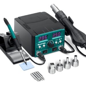 KRAFTOOL KR-75, 2-в-1 100-480°С 750 Вт, Ремонтная паяльная станция (55340)