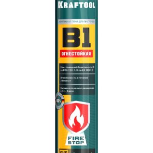 KRAFTOOL FIRE STOP B1, 750 мл, пистолетная, огнестойкая, не залипающий клапан, 240°С, SVS, выход до 51 л, монтажная пена (41186)