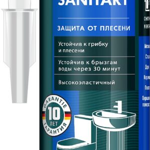 KRAFTOOL SANITARY, 300 мл, белый, санитарный силиконовый герметик (41255-0)