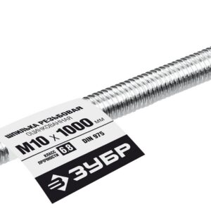 ЗУБР DIN 975, кл. пр. 6.8, М10 x 1000 мм, резьбовая шпилька, 1 шт, Профессионал (30336-10-1) — изображение 1