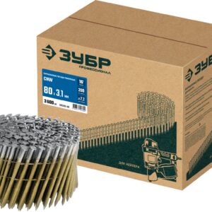 ЗУБР CNW 80 х 3.1 мм, барабанные гвозди рифленые, 3600 шт (305382-80)