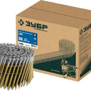 ЗУБР CNW 90 х 3.1 мм, барабанные гвозди рифленые, 3600 шт (305382-90)