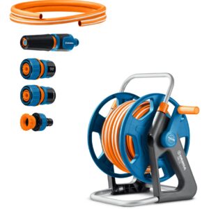 GRINDA HRK-25, шланг 25м x 1/2″, поливочный набор 4 предмета, стальные опоры, катушка со шлангом в комплекте ProLine (428460)