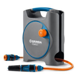 GRINDA COMPACT, шланг 10м x 5/16″ в пластиковом корпусе, поливочный набор 4 предм., соединит. шланг 1/2″х1,5м, набор поливочный мини ProLine (428480) — изображение 1