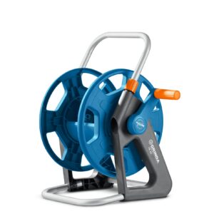 GRINDA HR-45, для шлангов 45м x 1/2″ и 20м х 3/4″, стальные опоры, пластиковый барабан, катушка для шлангов, ProLine (428450) — изображение 1