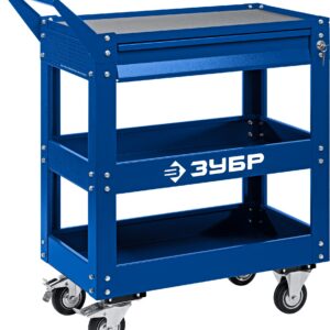 ЗУБР 820 х 405 х 955 мм, инструментальная тележка с выдвижным ящиком + 2 полки, Профессионал (38914)