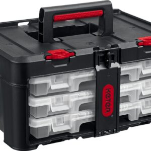 KETER STACKNROLL, 481 х 332 х 233 мм, (19″), пластиковый ящик с 3 органайзерами и 18 ячейками (38406) — изображение 1