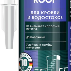 KRAFTOOL ROOF, 300 мл, прозрачный, кровельный силиконовый герметик (41258-2)