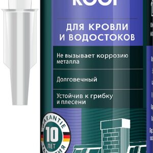 KRAFTOOL ROOF, 300 мл, черный, кровельный силиконовый герметик (41258-4)
