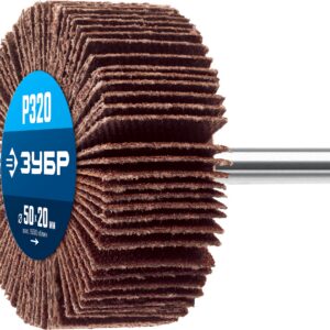 ЗУБР d 50 x 20 мм, P320, на шпильке d 6 мм, круг шлифовальный лепестковый, Профессионал (36601-320)