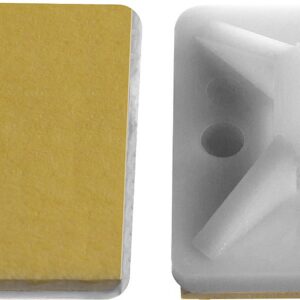 ЗУБР ПХС, 20 x 20 мм, нейлон, 100 шт, белая, самоклеющаяся площадка под хомут-стяжку (30915-20)