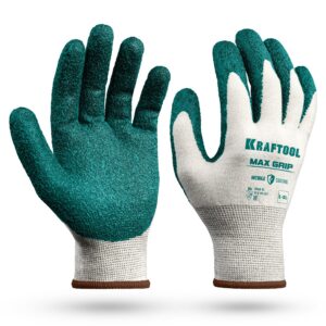 KRAFTOOL MaxGrip, L-XL, х/б перчатки с текстурированным нитриловым обливом, 15 класс (11243-XL)